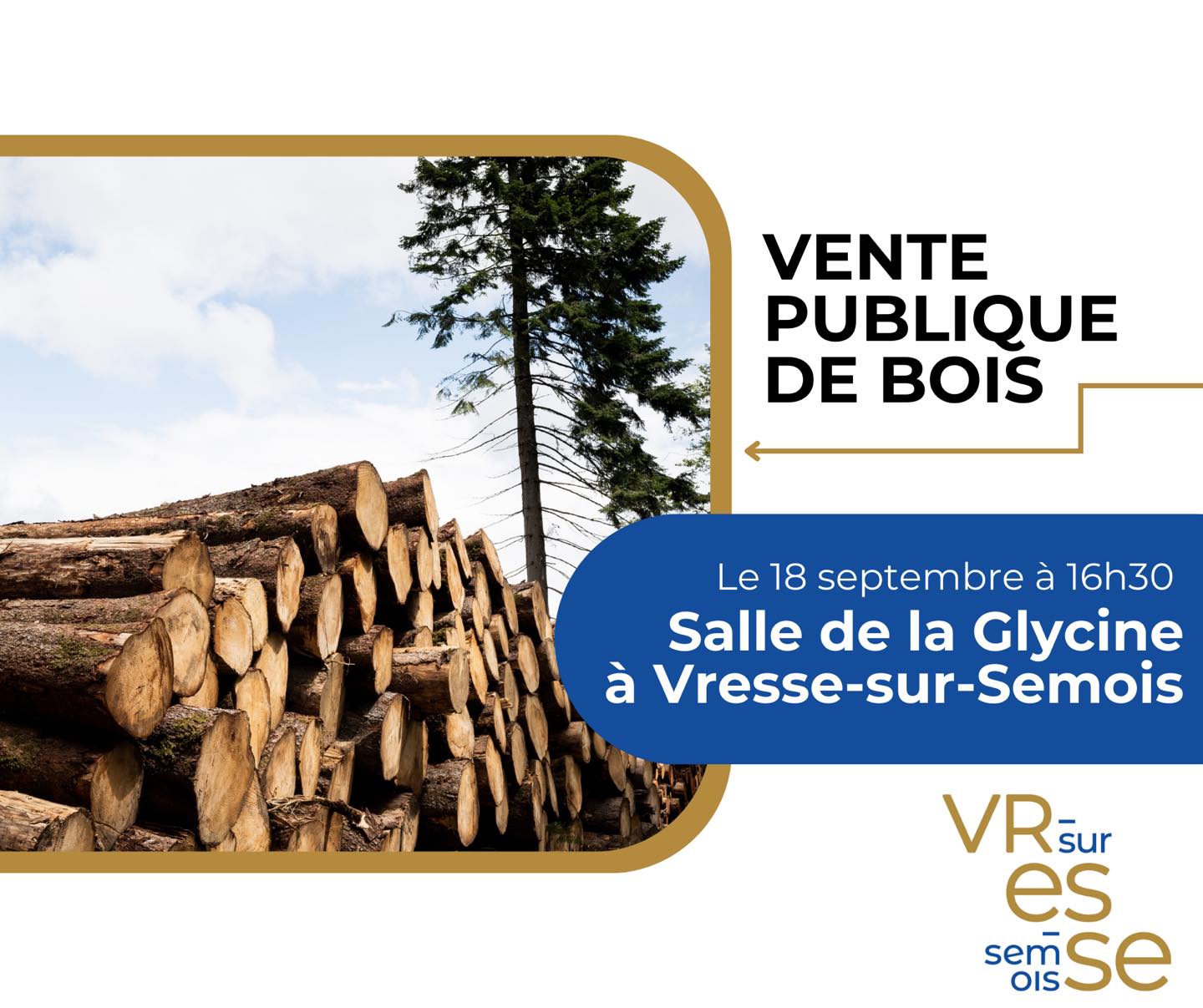 Annonce sur FB vente de bois Vresse