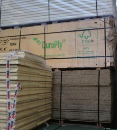 FSC certified plywood in warehouse