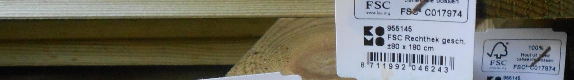 FSC garden wood at DIY store