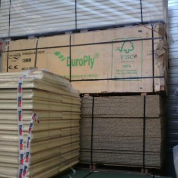 FSC certified plywood in warehouse