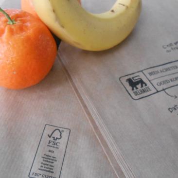 Fruit bags Delhaize with FSC label